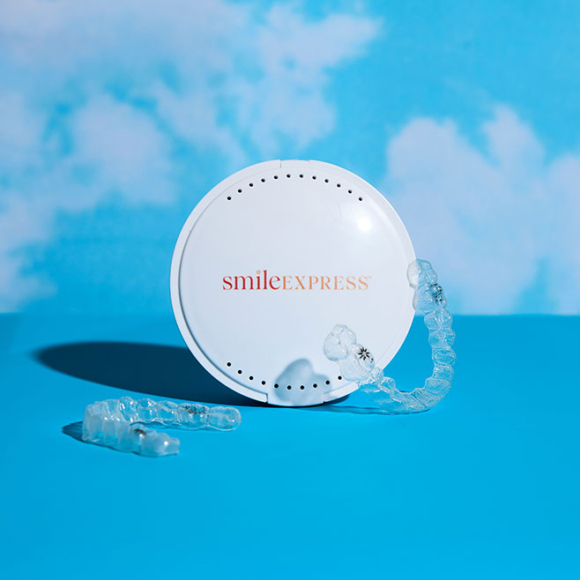 Image of Smile Express At Home Aligners with case - Alpharetta | Awbrey Orthodontics