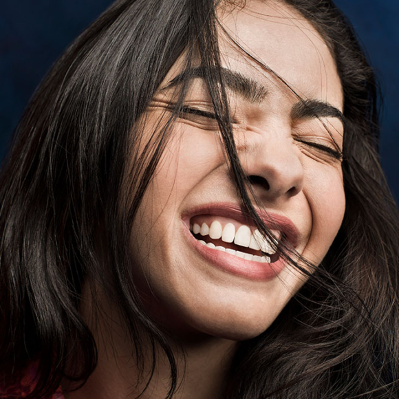 Image of woman smiling after Invisalign treatment in Alpharetta, Georgia | Awbrey Orthodontics
